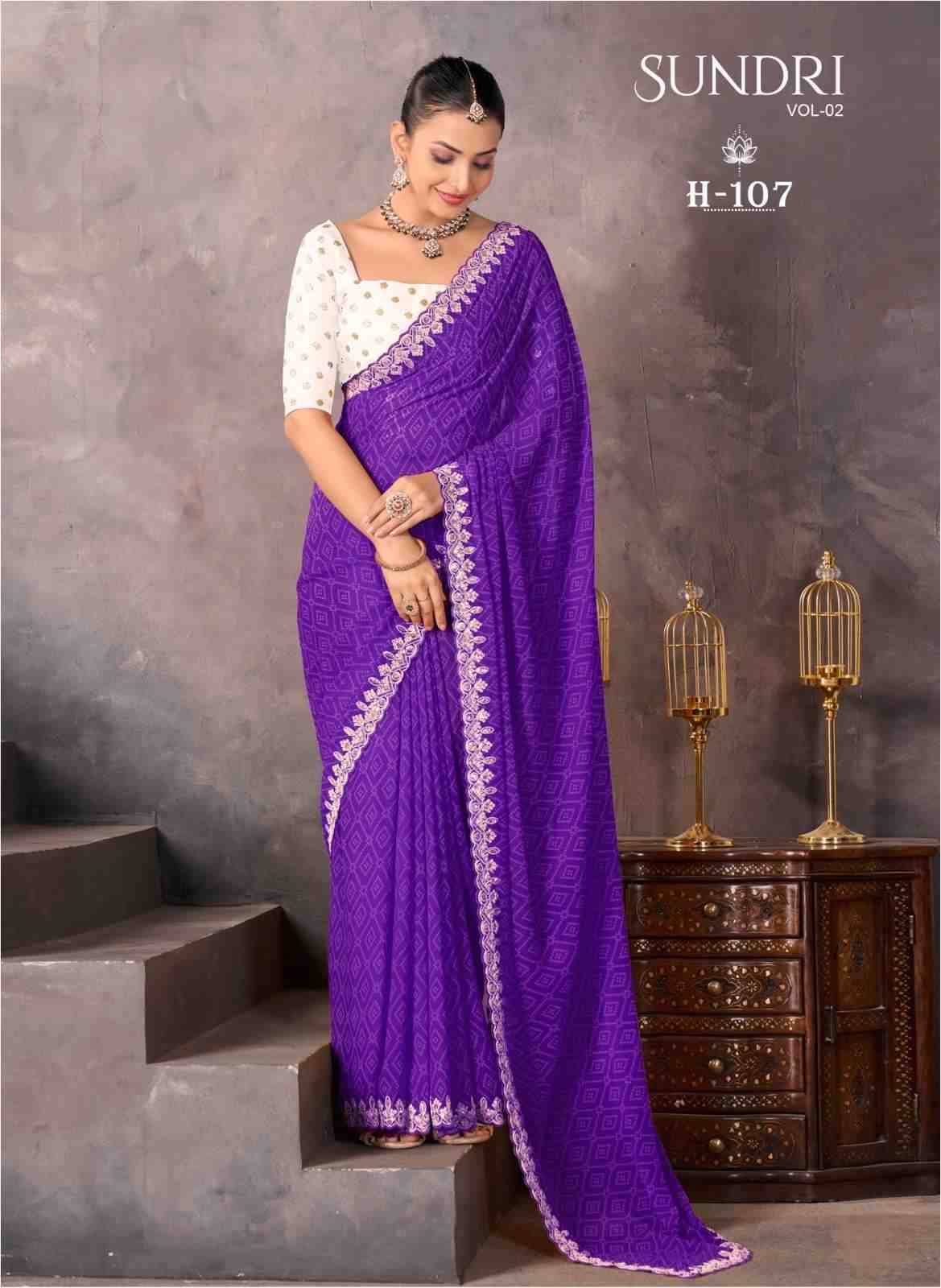 Sundri Vol-2 By Stavan 101 To 110 Series Indian Traditional Wear Collection Beautiful Stylish Fancy Colorful Party Wear & Occasional Wear Soft Georgette Sarees At Wholesale Price