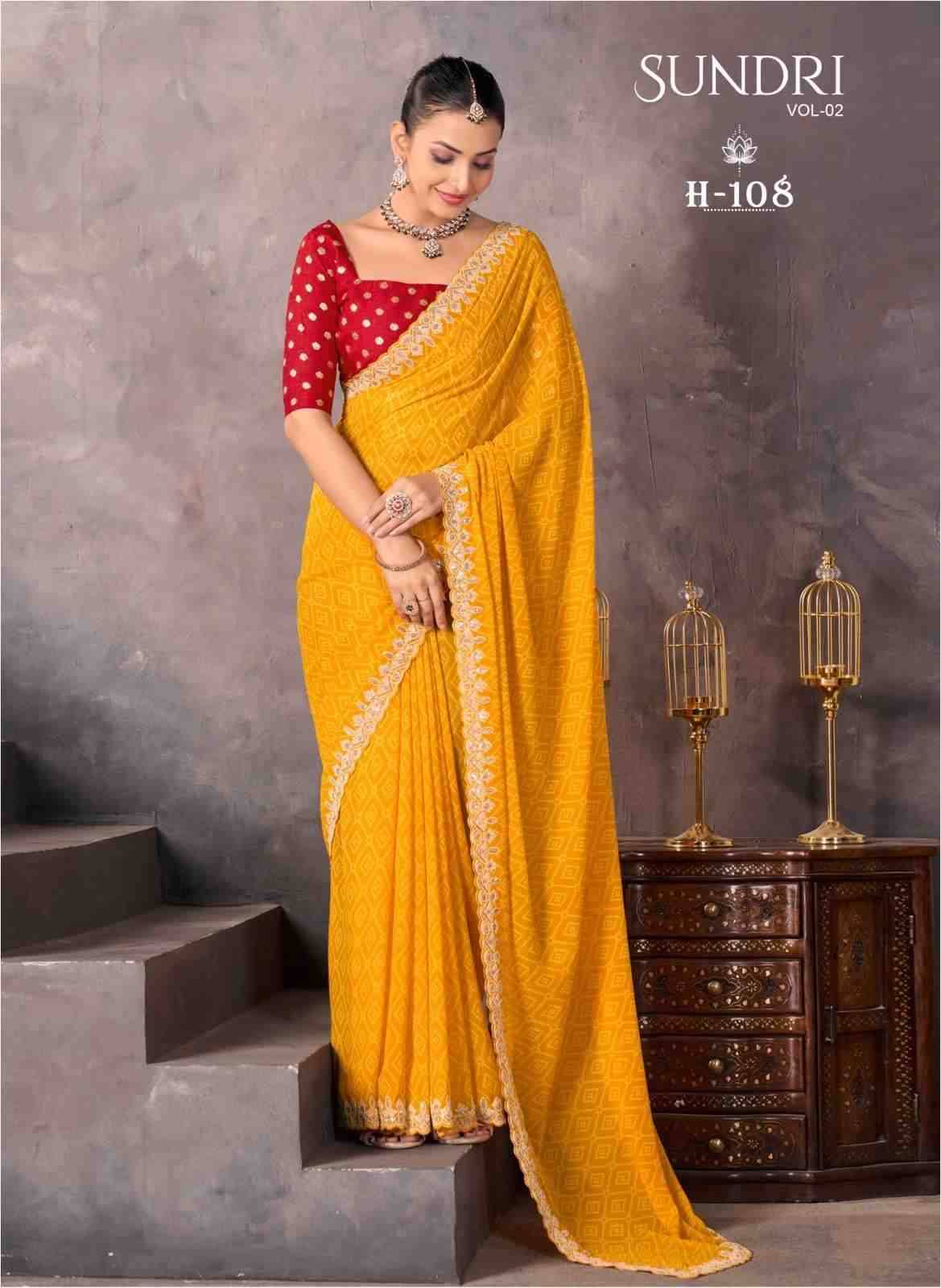 Sundri Vol-2 By Stavan 101 To 110 Series Indian Traditional Wear Collection Beautiful Stylish Fancy Colorful Party Wear & Occasional Wear Soft Georgette Sarees At Wholesale Price