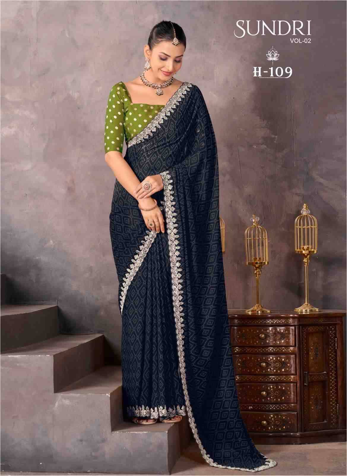 Sundri Vol-2 By Stavan 101 To 110 Series Indian Traditional Wear Collection Beautiful Stylish Fancy Colorful Party Wear & Occasional Wear Soft Georgette Sarees At Wholesale Price