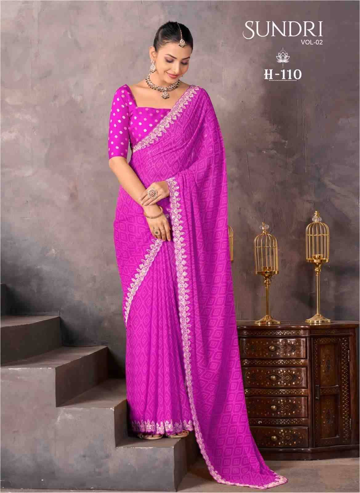 Sundri Vol-2 By Stavan 101 To 110 Series Indian Traditional Wear Collection Beautiful Stylish Fancy Colorful Party Wear & Occasional Wear Soft Georgette Sarees At Wholesale Price