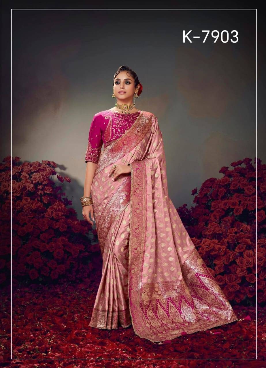 Keshva By Kira 7901 To 7910 Series Indian Traditional Wear Collection Beautiful Stylish Fancy Colorful Party Wear & Occasional Wear Pure Satin Sarees At Wholesale Price