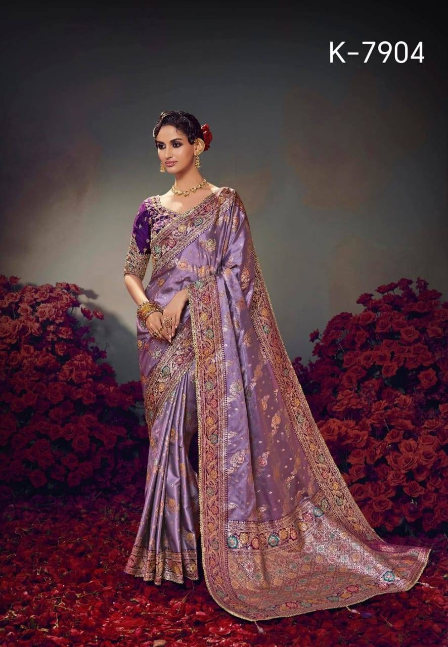 Keshva By Kira 7901 To 7910 Series Indian Traditional Wear Collection Beautiful Stylish Fancy Colorful Party Wear & Occasional Wear Pure Satin Sarees At Wholesale Price