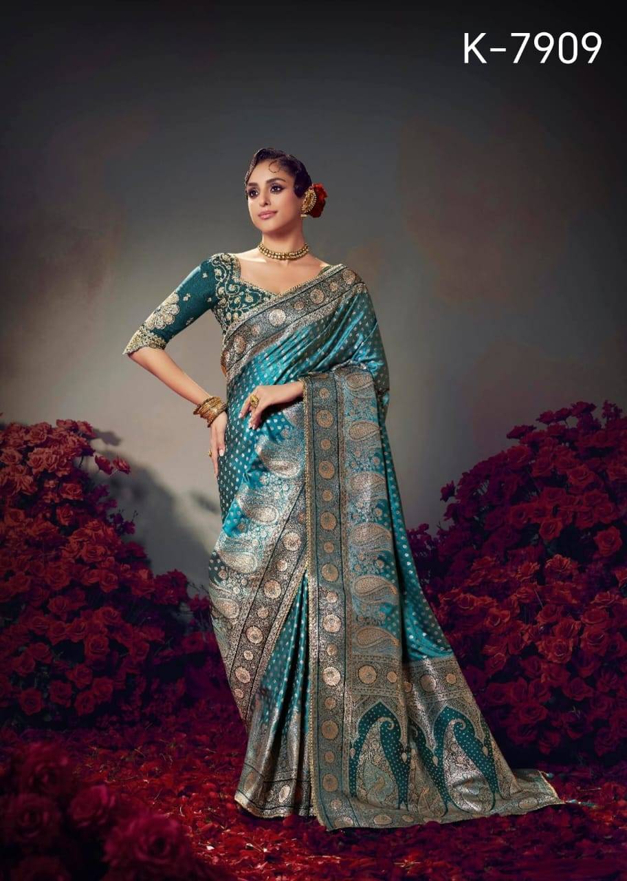 Keshva By Kira 7901 To 7910 Series Indian Traditional Wear Collection Beautiful Stylish Fancy Colorful Party Wear & Occasional Wear Pure Satin Sarees At Wholesale Price