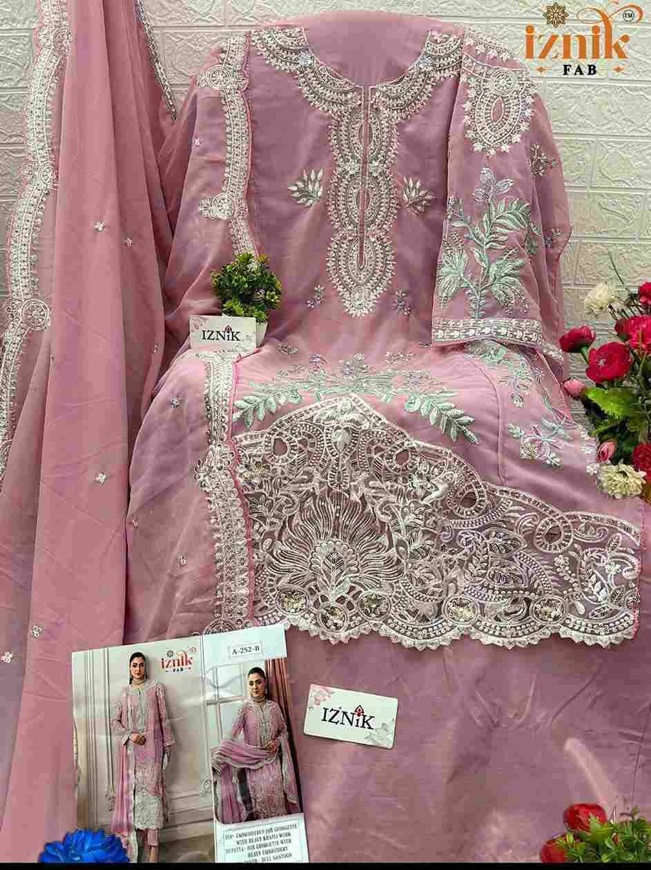 Iznik 252 Colours By Iznik Fab 252-A To 252-D Series Designer Pakistani Suits Beautiful Stylish Fancy Colorful Party Wear & Occasional Wear Faux Georgette With Embroidery Dresses At Wholesale Price