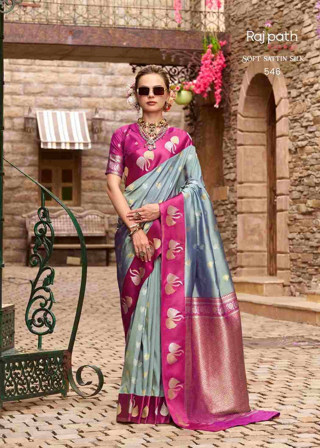 Sindhu Ghat By Rajpath 546 To 553 Series Indian Traditional Wear Collection Beautiful Stylish Fancy Colorful Party Wear & Occasional Wear Soft Satin Silk Sarees At Wholesale Price