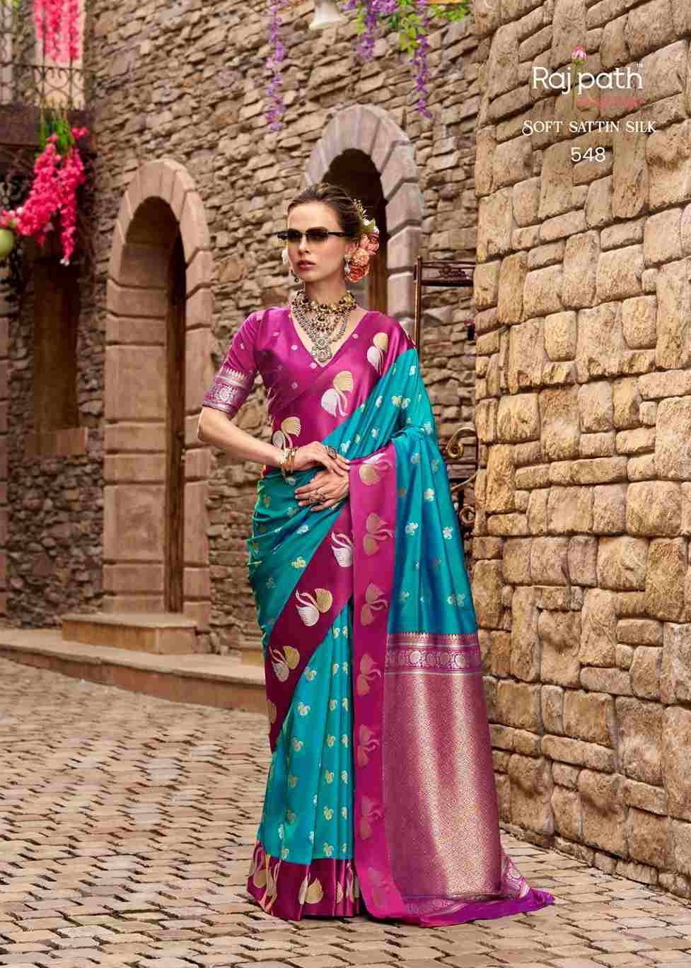 Sindhu Ghat By Rajpath 546 To 553 Series Indian Traditional Wear Collection Beautiful Stylish Fancy Colorful Party Wear & Occasional Wear Soft Satin Silk Sarees At Wholesale Price