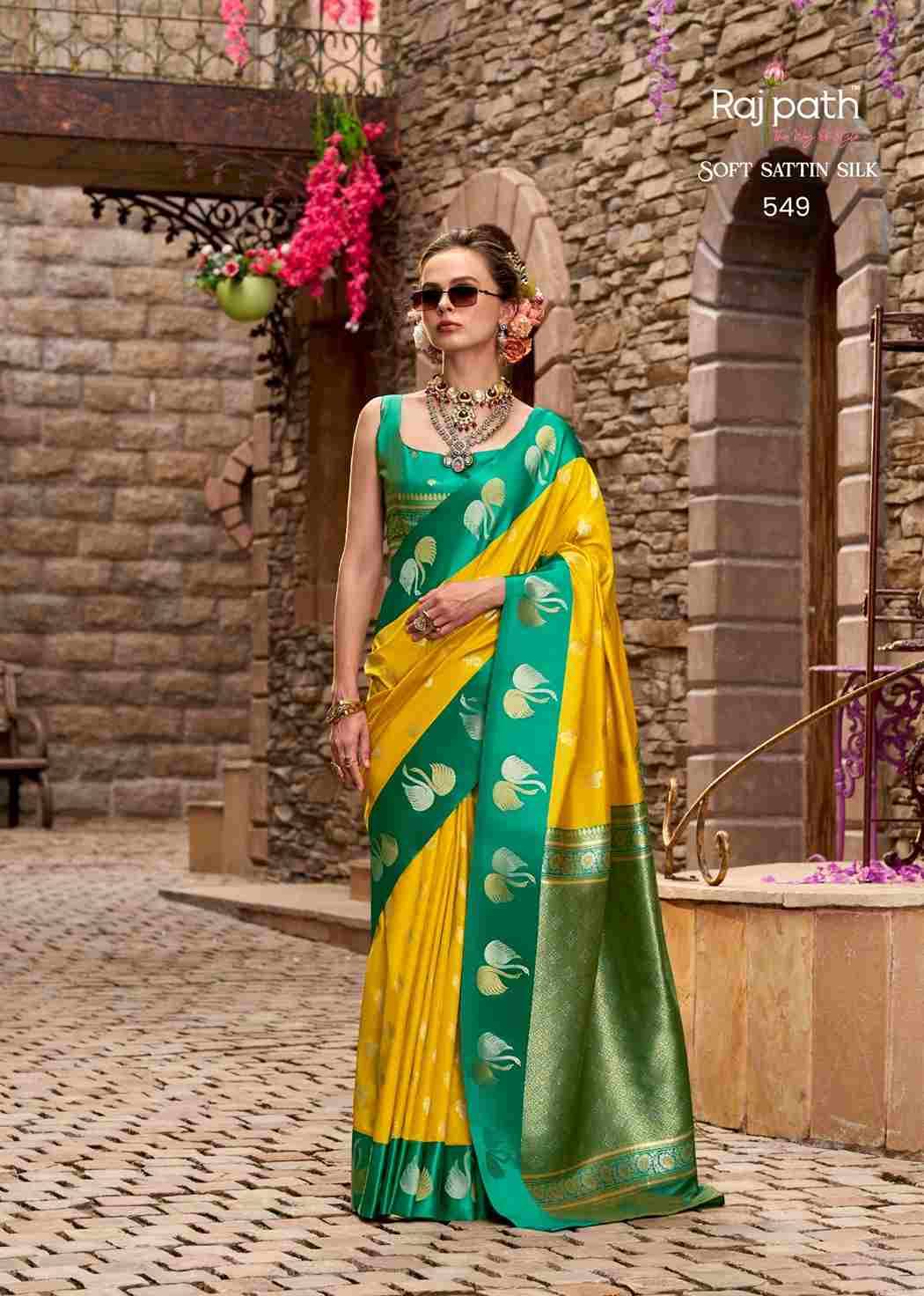 Sindhu Ghat By Rajpath 546 To 553 Series Indian Traditional Wear Collection Beautiful Stylish Fancy Colorful Party Wear & Occasional Wear Soft Satin Silk Sarees At Wholesale Price