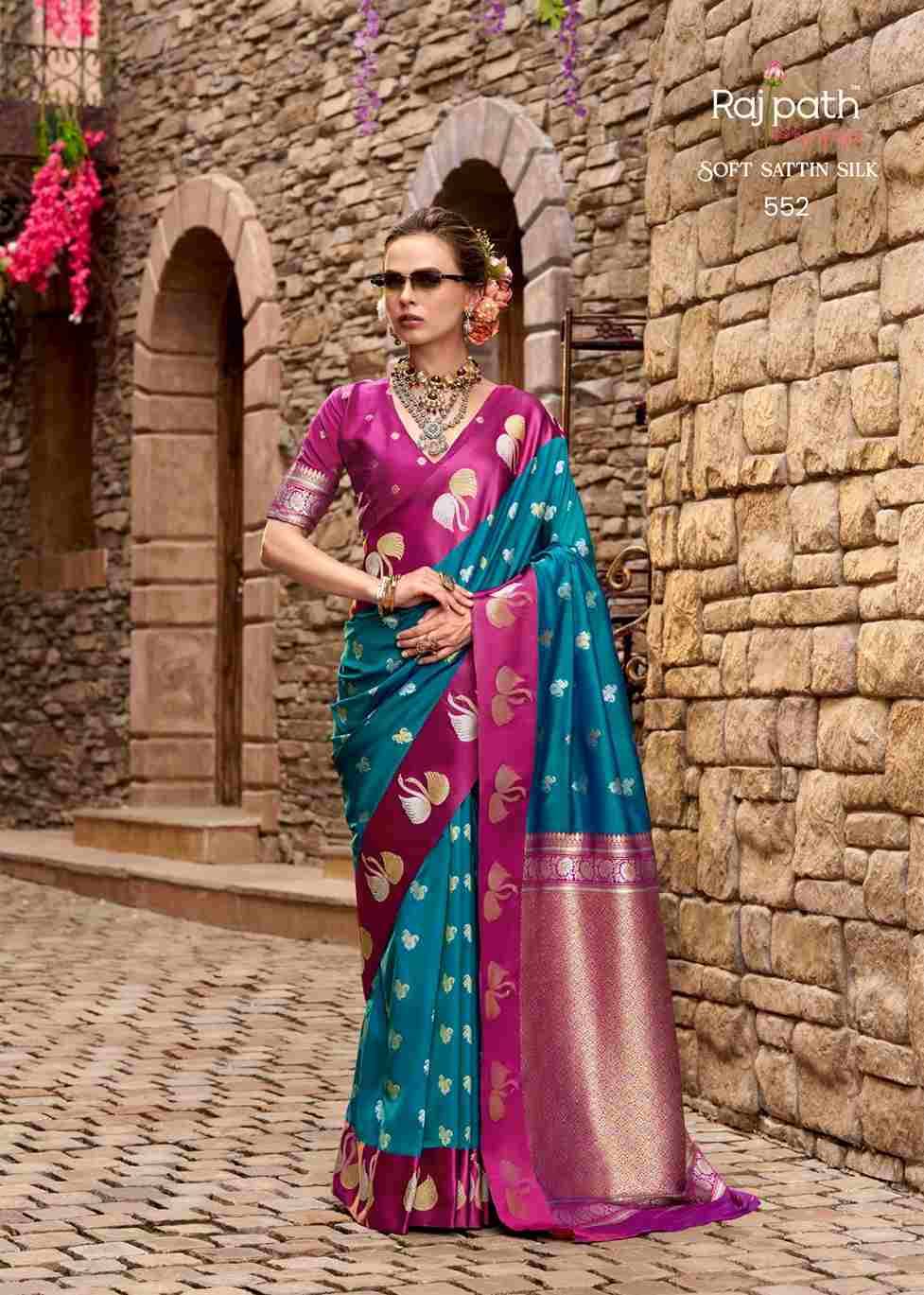 Sindhu Ghat By Rajpath 546 To 553 Series Indian Traditional Wear Collection Beautiful Stylish Fancy Colorful Party Wear & Occasional Wear Soft Satin Silk Sarees At Wholesale Price