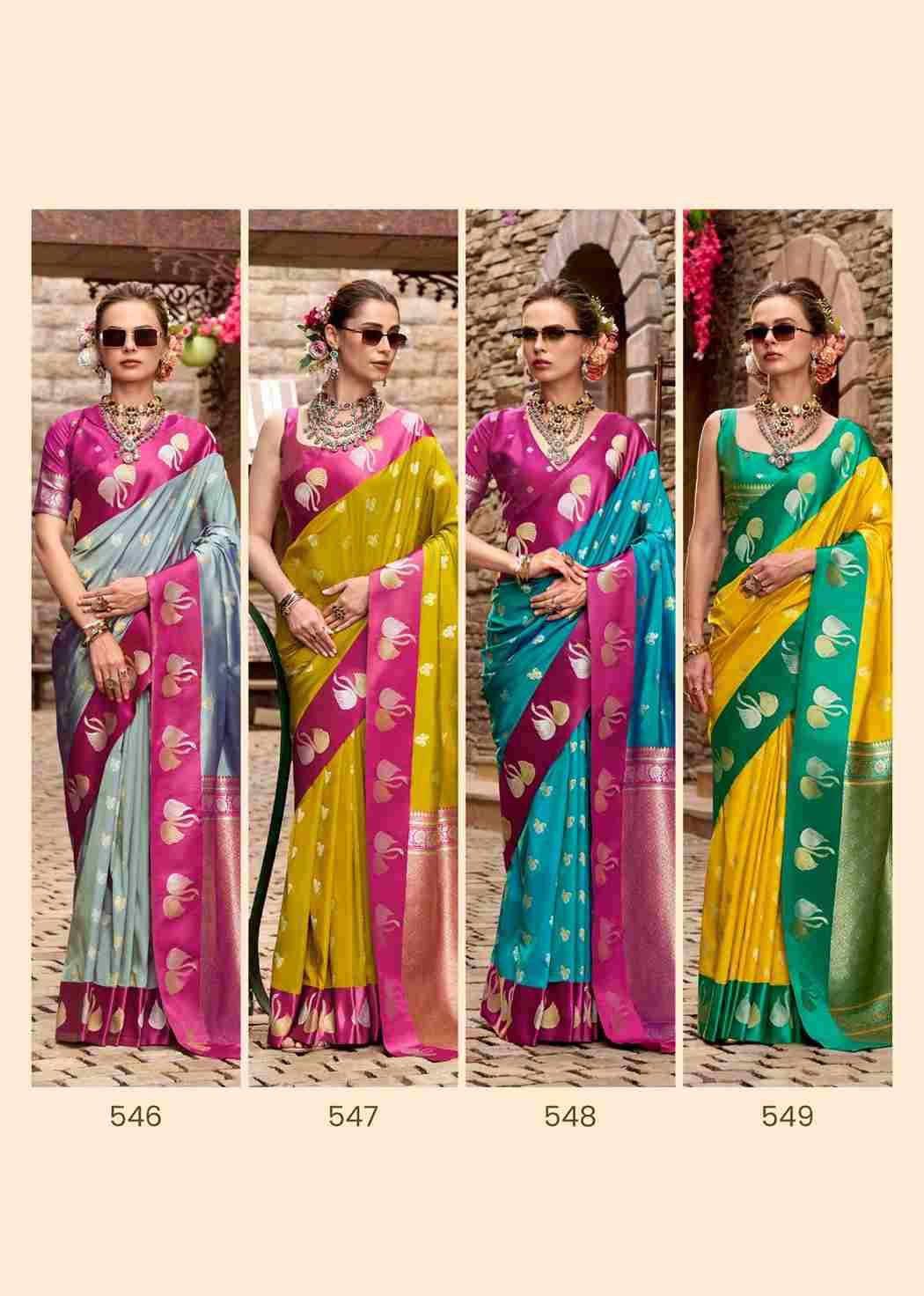 Sindhu Ghat By Rajpath 546 To 553 Series Indian Traditional Wear Collection Beautiful Stylish Fancy Colorful Party Wear & Occasional Wear Soft Satin Silk Sarees At Wholesale Price