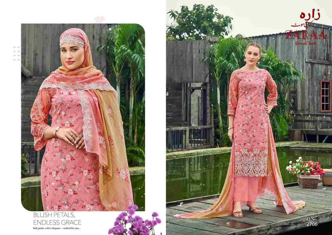 Firdous Vol-27 By Zaraa 2701 To 2708 Series Beautiful Stylish Festive Suits Fancy Colorful Casual Wear & Ethnic Wear & Ready To Wear Pure Cambric Dresses At Wholesale Price