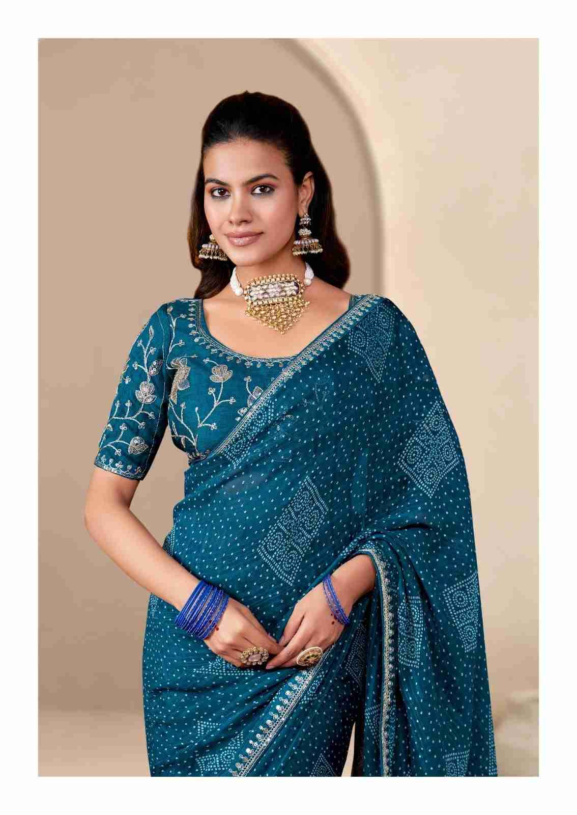 Baandhniya Vol-2 By Stavan 1001 To 1010 Series Indian Traditional Wear Collection Beautiful Stylish Fancy Colorful Party Wear & Occasional Wear Georgette Sarees At Wholesale Price