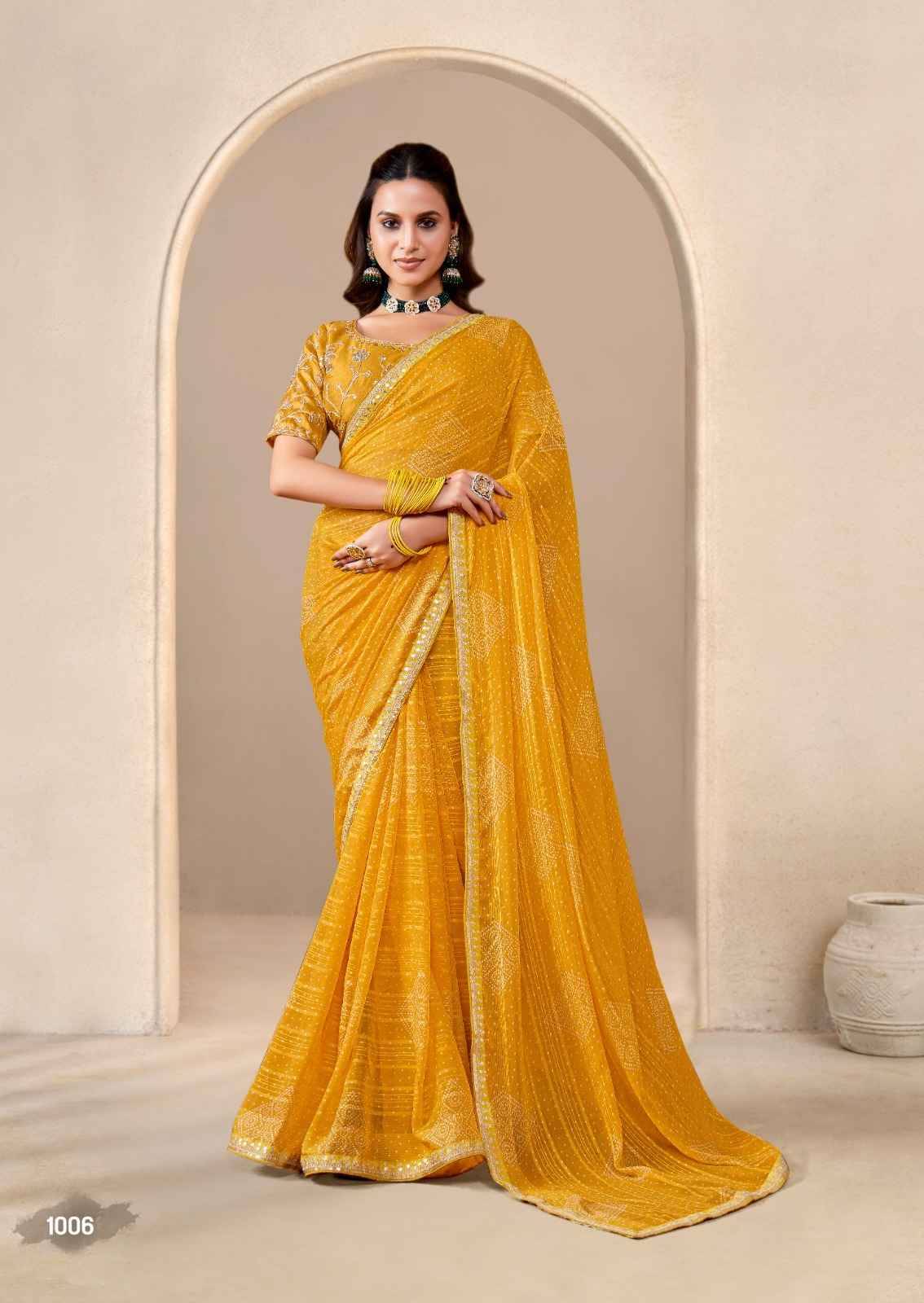 Baandhniya Vol-2 By Stavan 1001 To 1010 Series Indian Traditional Wear Collection Beautiful Stylish Fancy Colorful Party Wear & Occasional Wear Georgette Sarees At Wholesale Price