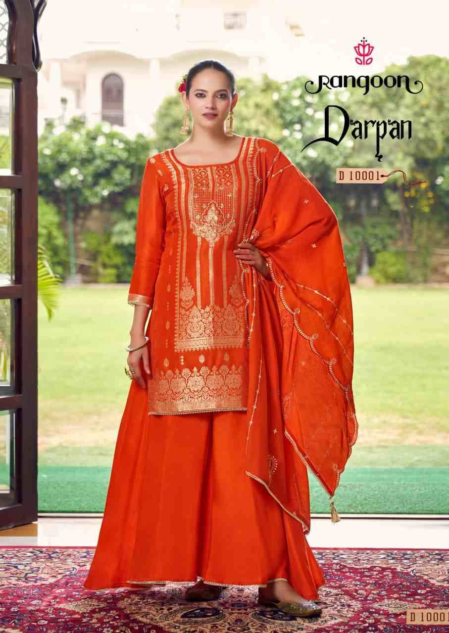 Darpan By Rangoon 10001 To 10004 Series Beautiful Stylish Sharara Suits Fancy Colorful Casual Wear & Ethnic Wear & Ready To Wear Doal Jacquard Dresses At Wholesale Price