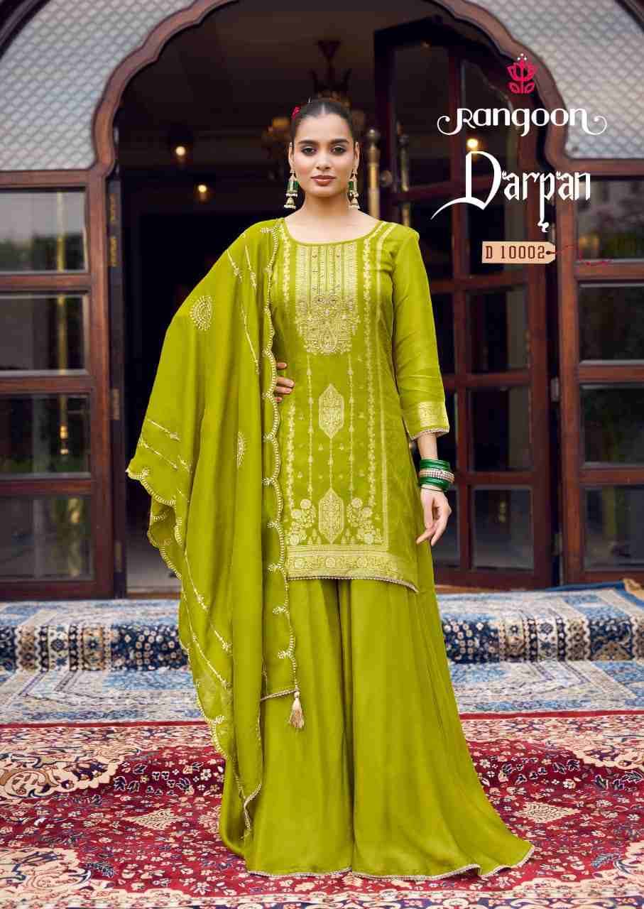 Darpan By Rangoon 10001 To 10004 Series Beautiful Stylish Sharara Suits Fancy Colorful Casual Wear & Ethnic Wear & Ready To Wear Doal Jacquard Dresses At Wholesale Price