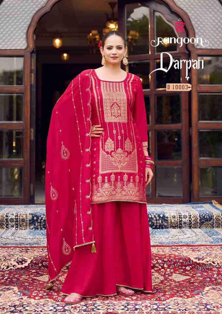 Darpan By Rangoon 10001 To 10004 Series Beautiful Stylish Sharara Suits Fancy Colorful Casual Wear & Ethnic Wear & Ready To Wear Doal Jacquard Dresses At Wholesale Price
