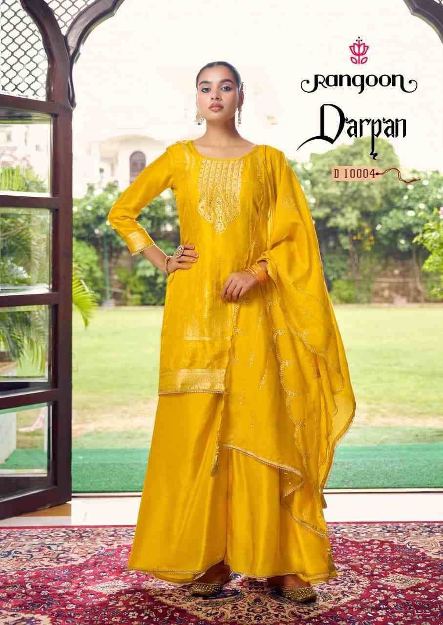 Darpan By Rangoon 10001 To 10004 Series Beautiful Stylish Sharara Suits Fancy Colorful Casual Wear & Ethnic Wear & Ready To Wear Doal Jacquard Dresses At Wholesale Price