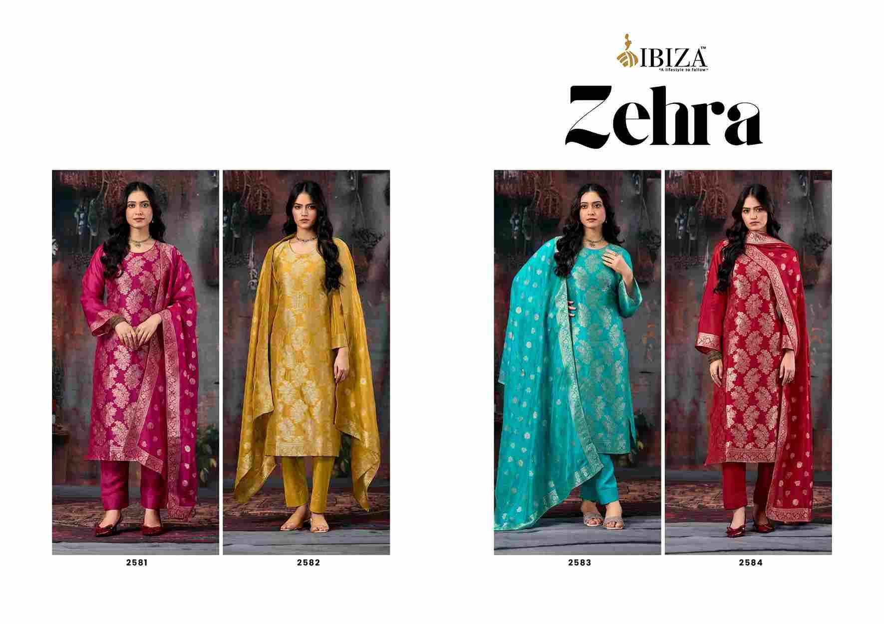 Zehra By Ibiza 2581 To 2584 Series Beautiful Festive Suits Colorful Stylish Fancy Casual Wear & Ethnic Wear Pure Bangalori Silk Jacquard Dresses At Wholesale Price