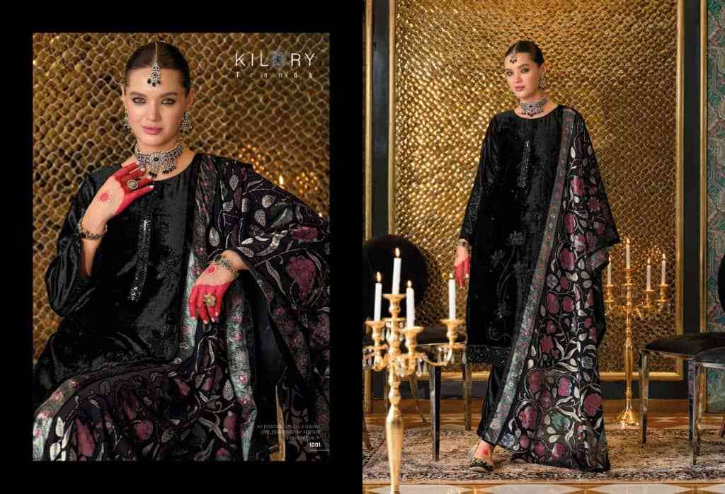 Nazm By Kilory 1001 To 1004 Series Beautiful Festive Suits Colorful Stylish Fancy Casual Wear & Ethnic Wear Pure Velvet Dresses At Wholesale Price
