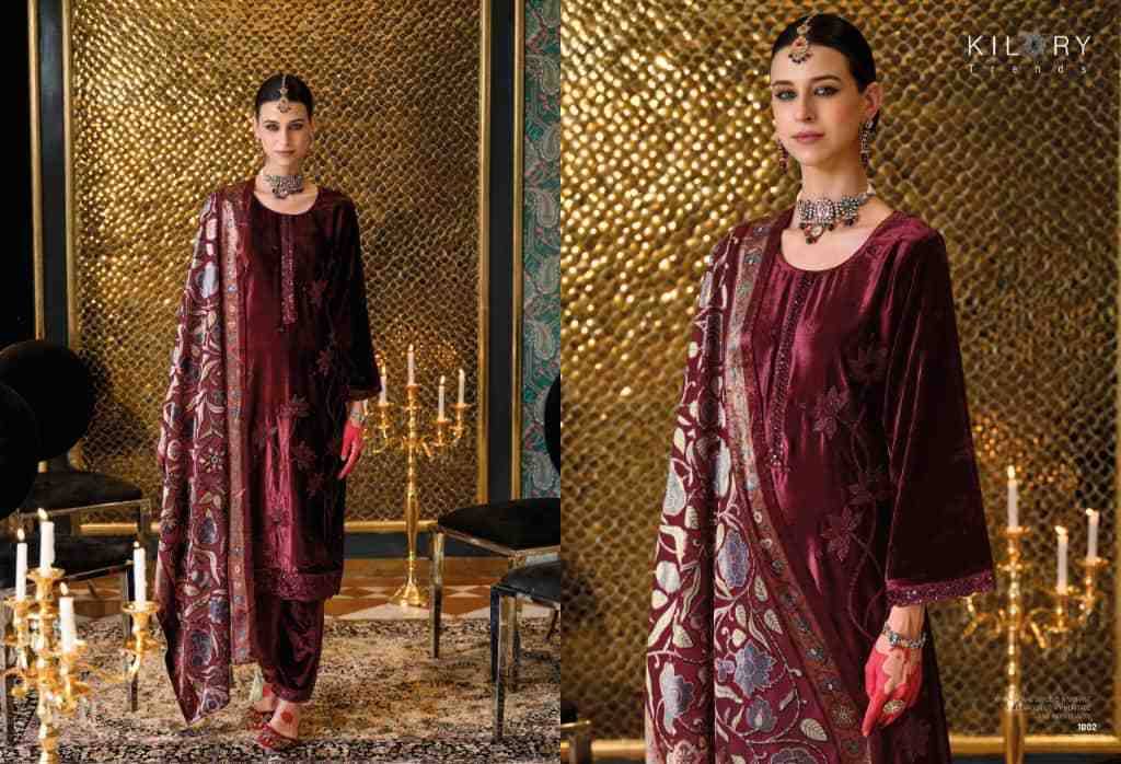 Nazm By Kilory 1001 To 1004 Series Beautiful Festive Suits Colorful Stylish Fancy Casual Wear & Ethnic Wear Pure Velvet Dresses At Wholesale Price