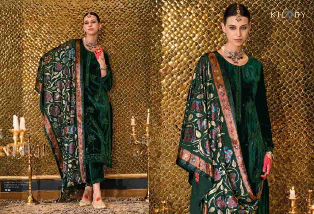 Nazm By Kilory 1001 To 1004 Series Beautiful Festive Suits Colorful Stylish Fancy Casual Wear & Ethnic Wear Pure Velvet Dresses At Wholesale Price