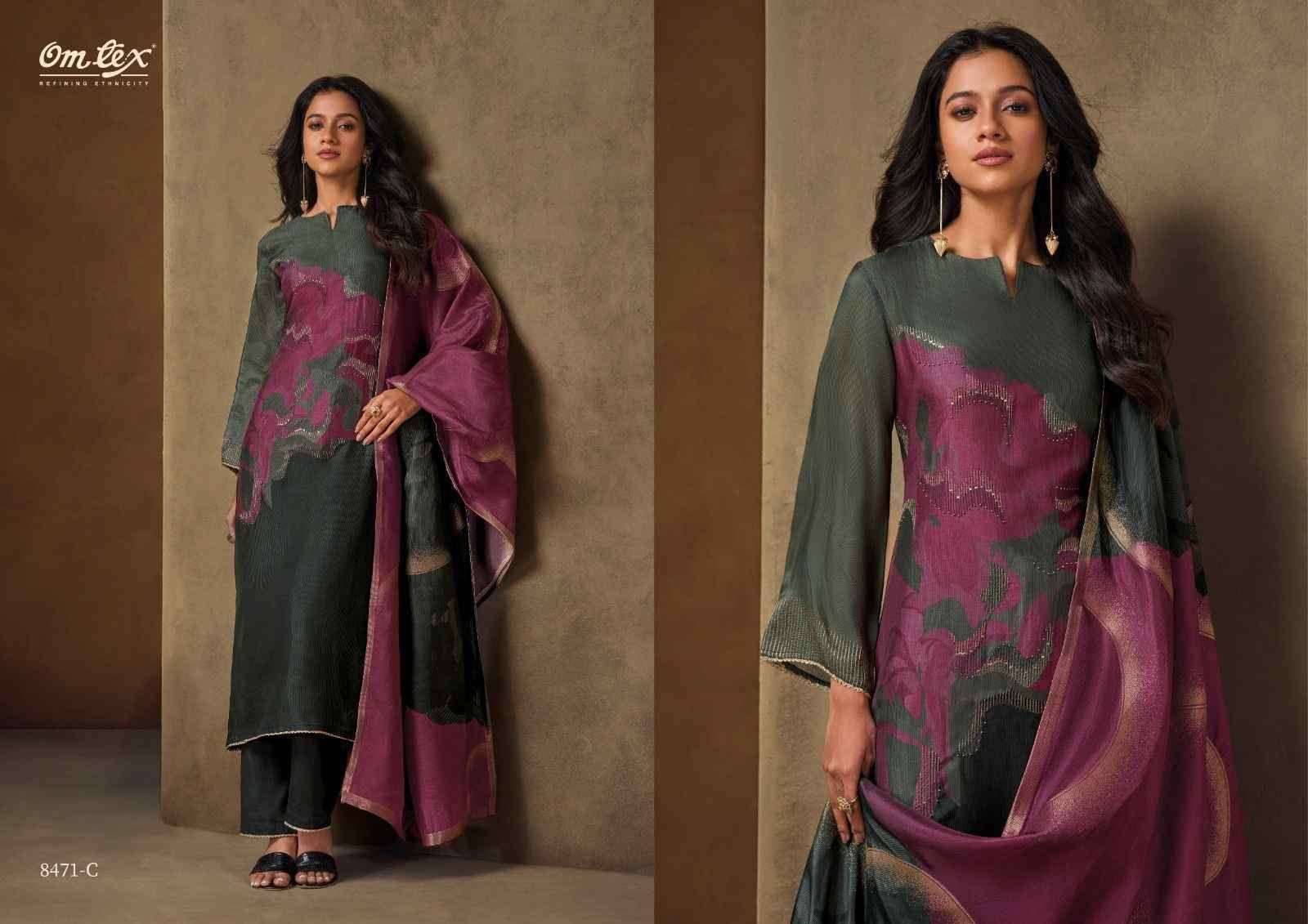Meyza By Om Tex 8471-A To 8471-C Series Beautiful Festive Suits Colorful Stylish Fancy Casual Wear & Ethnic Wear Silk Dresses At Wholesale Price