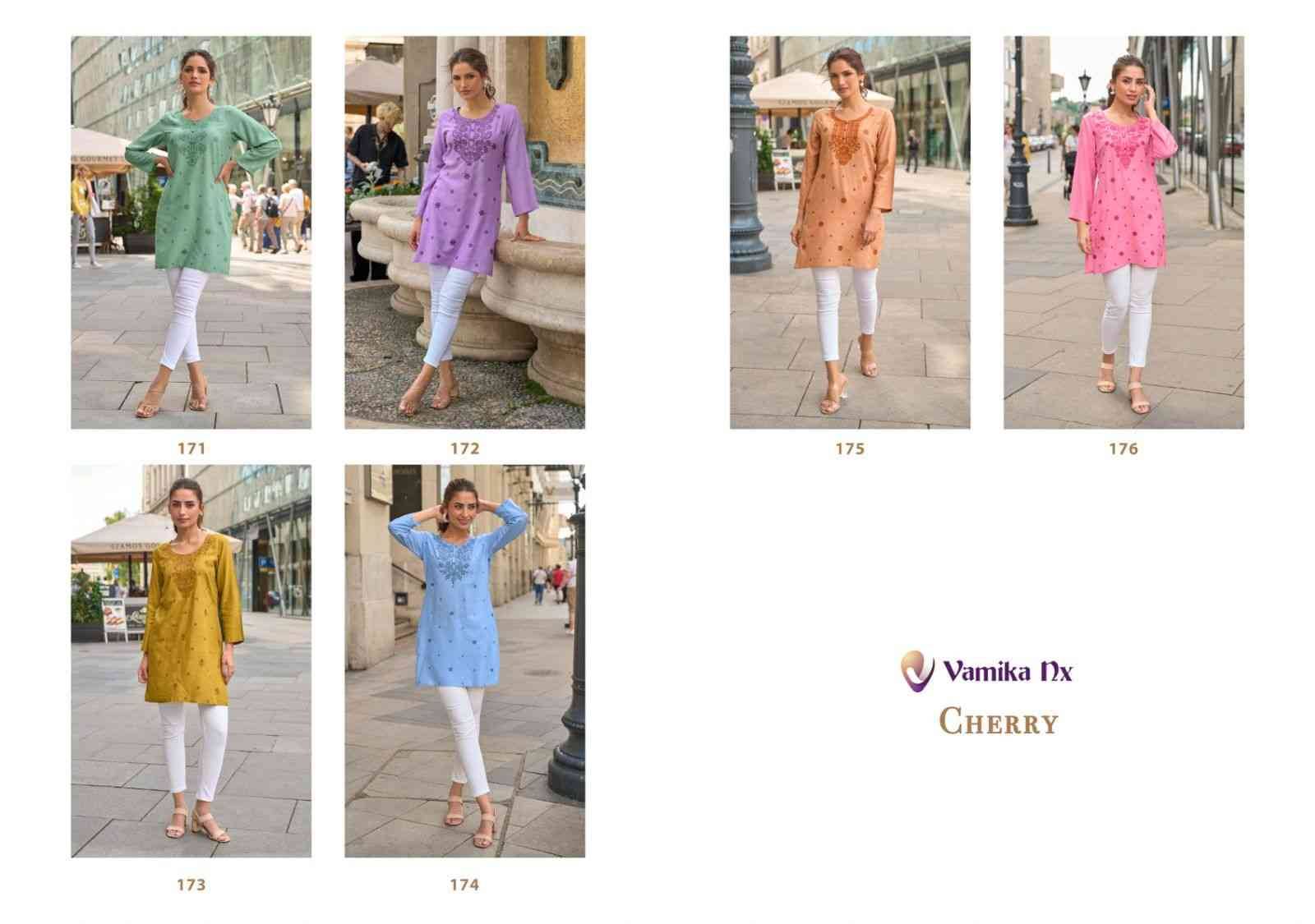 Cherry By Vamika 171 To 176 Series Designer Stylish Fancy Colorful Beautiful Party Wear & Ethnic Wear Collection Viscose Rayon Print Kurtis At Wholesale Price