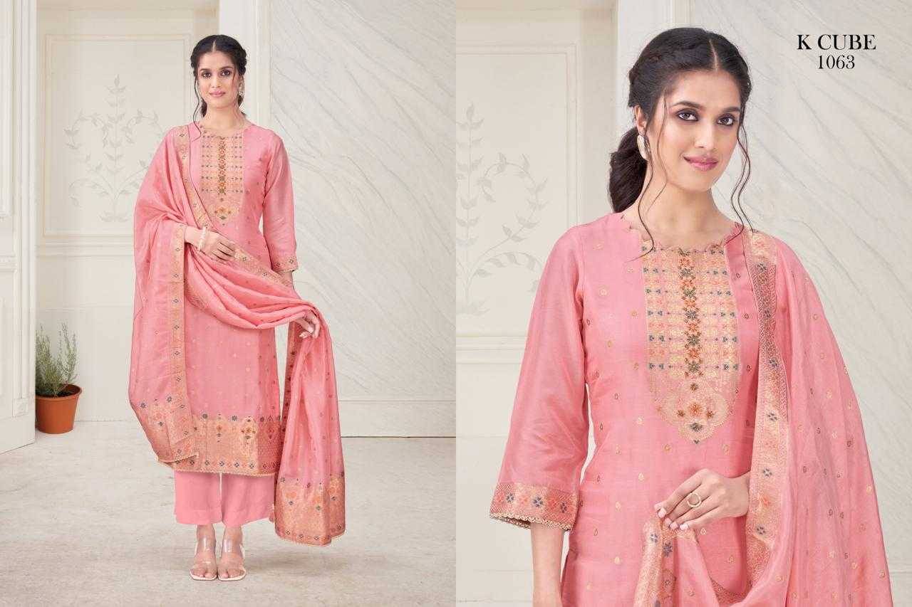 Tanishka By K Cube 1063-A To 1063-D Series Beautiful Festive Suits Colorful Stylish Fancy Casual Wear & Ethnic Wear Silk Jacquard Dresses At Wholesale Price