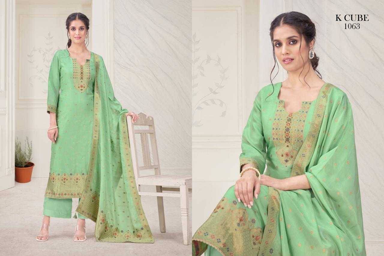 Tanishka By K Cube 1063-A To 1063-D Series Beautiful Festive Suits Colorful Stylish Fancy Casual Wear & Ethnic Wear Silk Jacquard Dresses At Wholesale Price