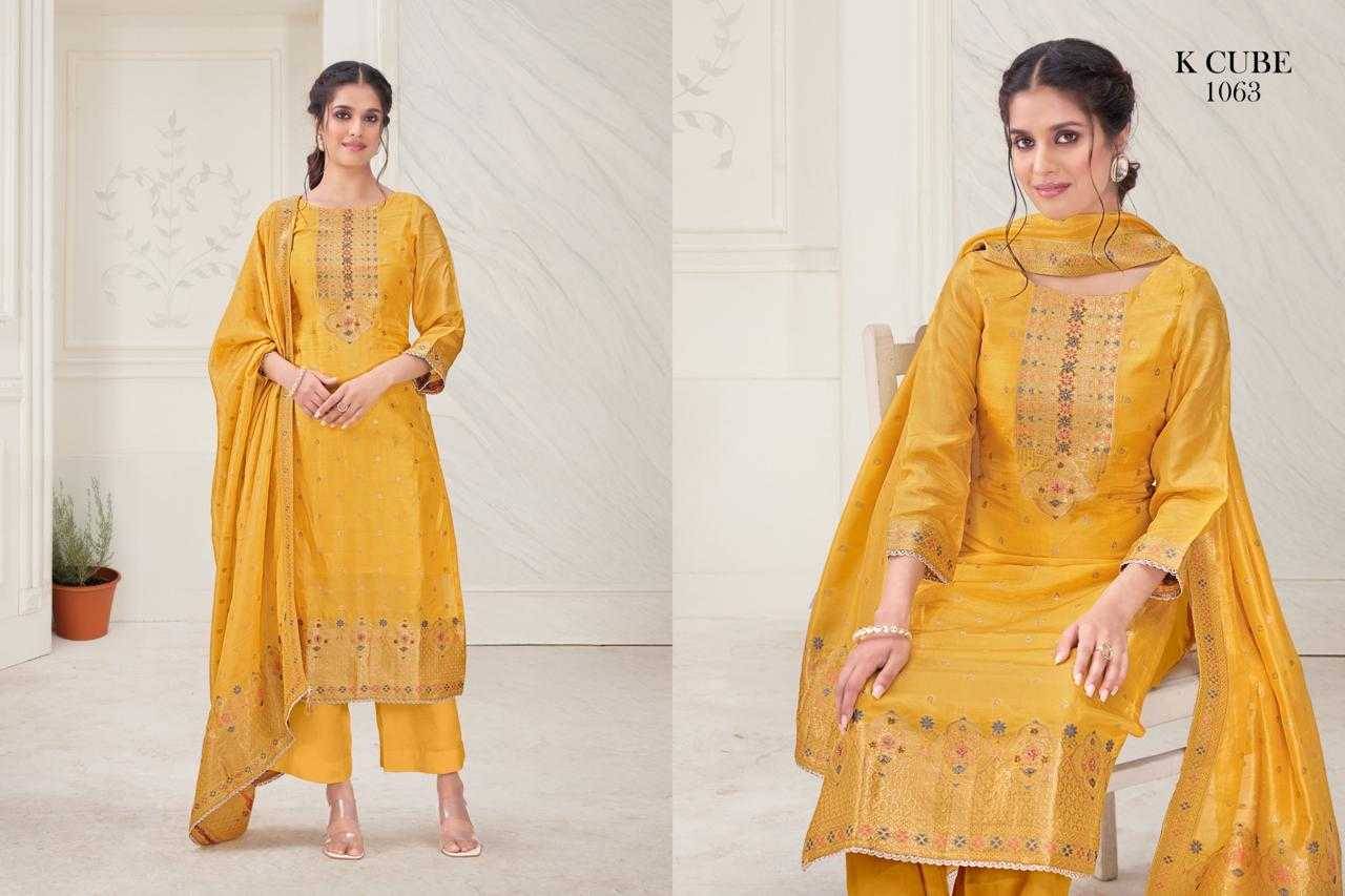 Tanishka By K Cube 1063-A To 1063-D Series Beautiful Festive Suits Colorful Stylish Fancy Casual Wear & Ethnic Wear Silk Jacquard Dresses At Wholesale Price