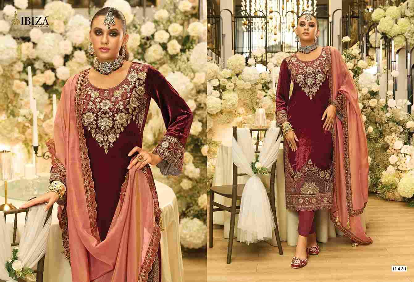 Aylin By Ibiza 11431 To 11434 Series Beautiful Festive Suits Colorful Stylish Fancy Casual Wear & Ethnic Wear Pure Viscose Velvet Dresses At Wholesale Price