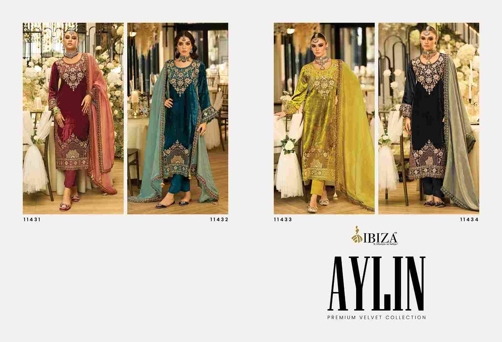 Aylin By Ibiza 11431 To 11434 Series Beautiful Festive Suits Colorful Stylish Fancy Casual Wear & Ethnic Wear Pure Viscose Velvet Dresses At Wholesale Price