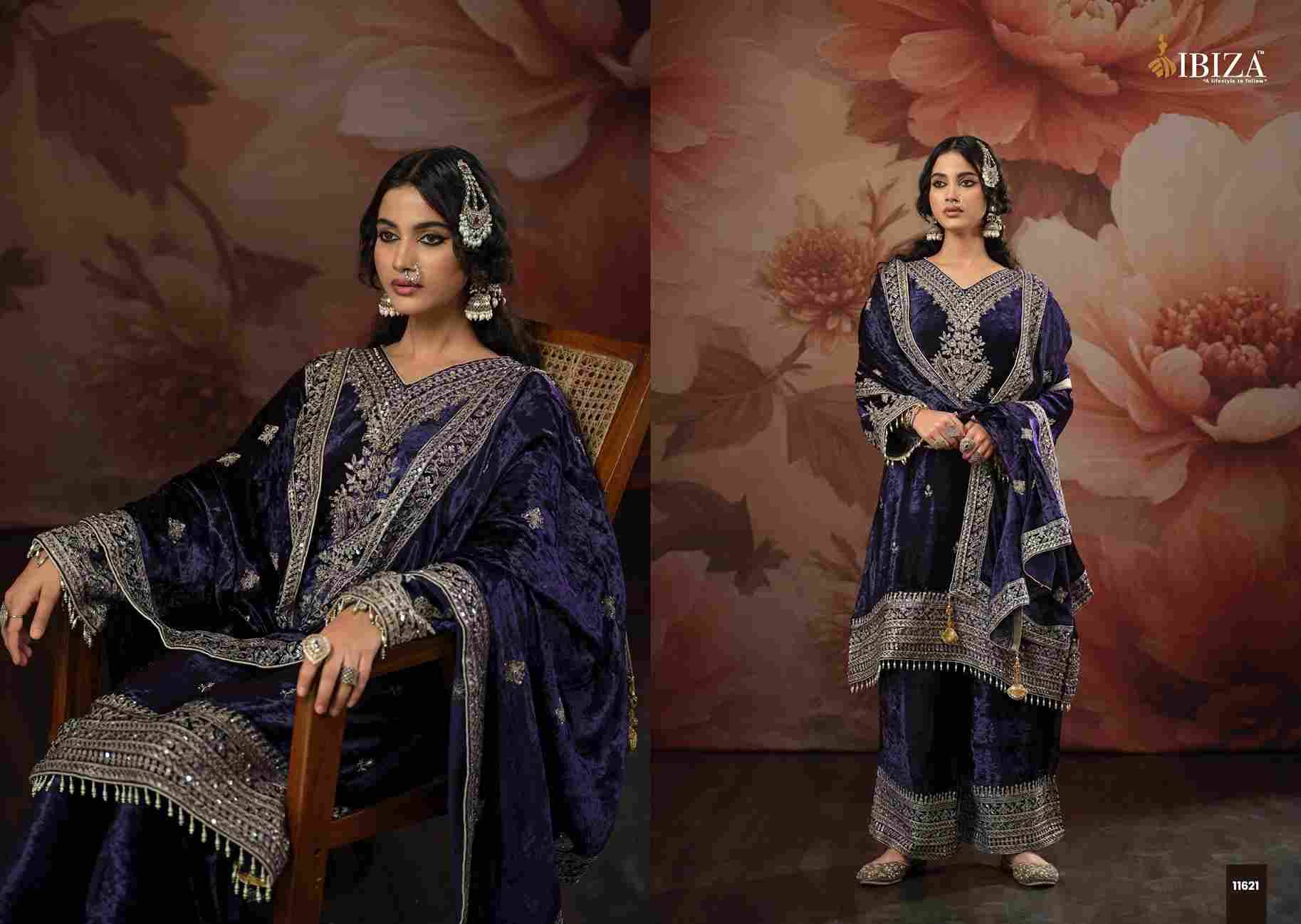 Reza By Ibiza 11621 To 11624 Series Beautiful Festive Suits Colorful Stylish Fancy Casual Wear & Ethnic Wear Pure Viscose Velvet Dresses At Wholesale Price