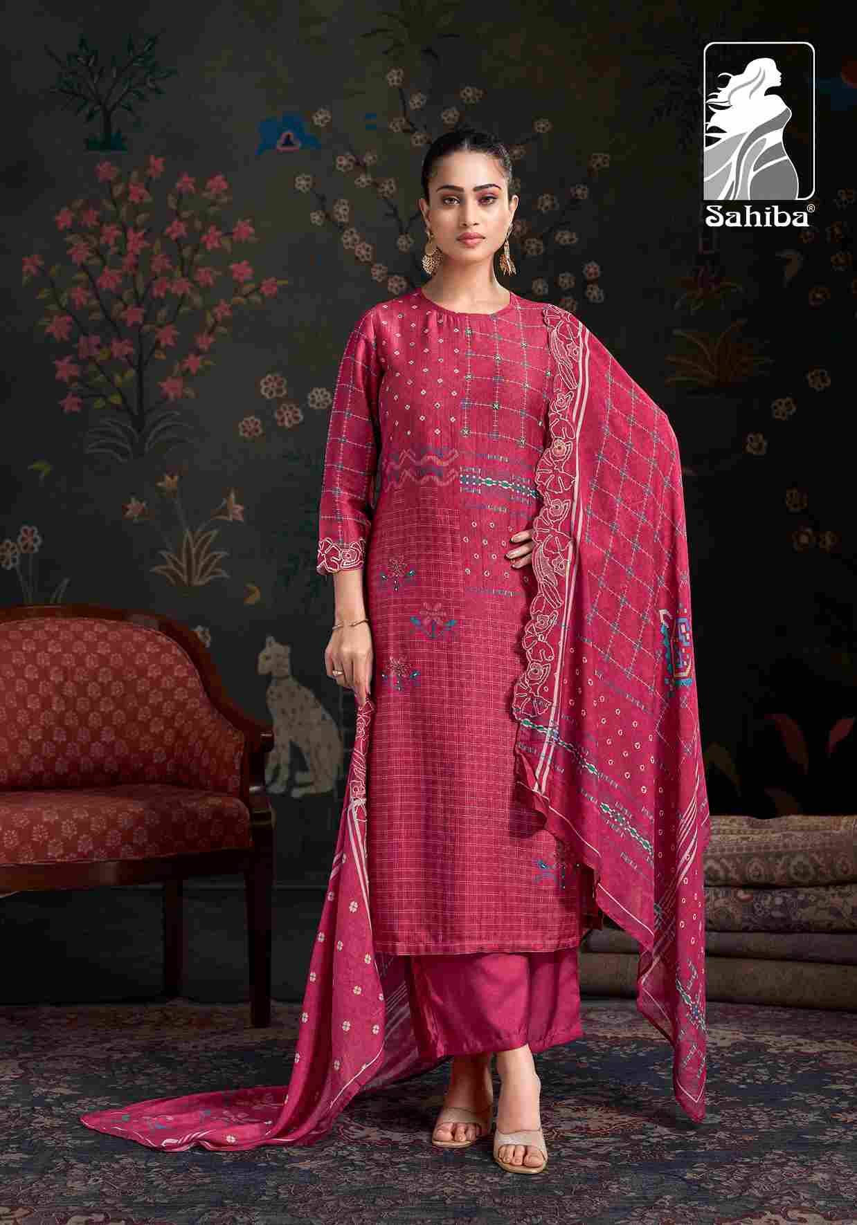Raahil By Sahiba Fabrics Beautiful Festive Suits Colorful Stylish Fancy Casual Wear & Ethnic Wear Simmer Silk Print Dresses At Wholesale Price