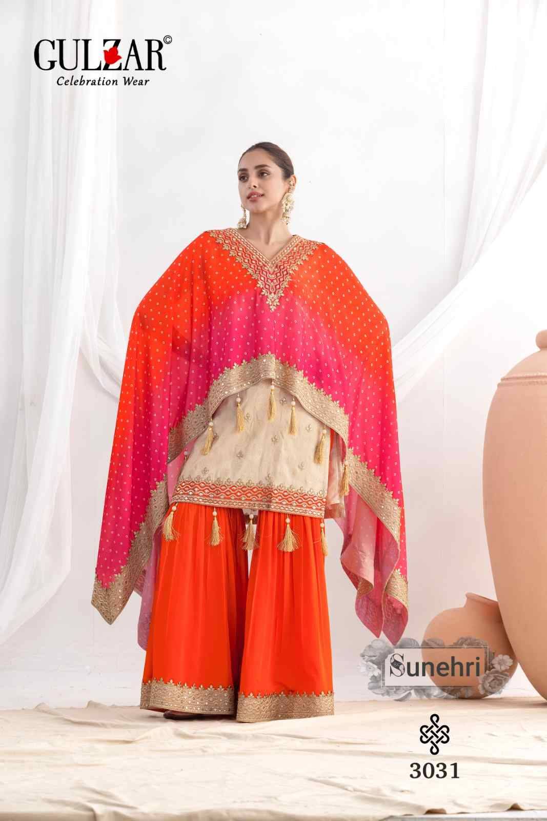 Sunehri By Gulzar 3031 To 3033 Series Beautiful Sharara Suits Colorful Stylish Fancy Casual Wear & Ethnic Wear Viscose Jacquard Dresses At Wholesale Price
