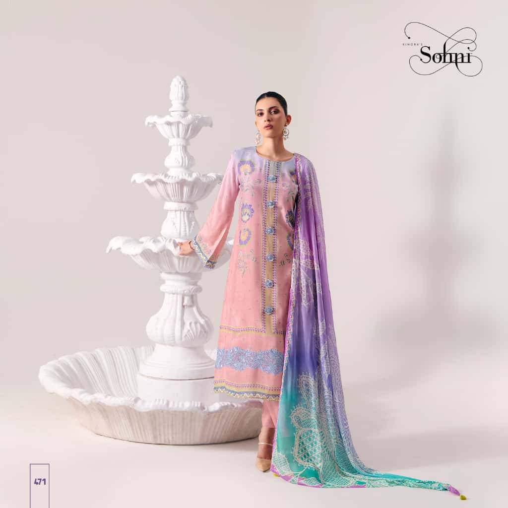 Vibe By Sohni 471 To 474 Series Beautiful Suits Colorful Stylish Fancy Casual Wear & Ethnic Wear Pure Muslin Dresses At Wholesale Price
