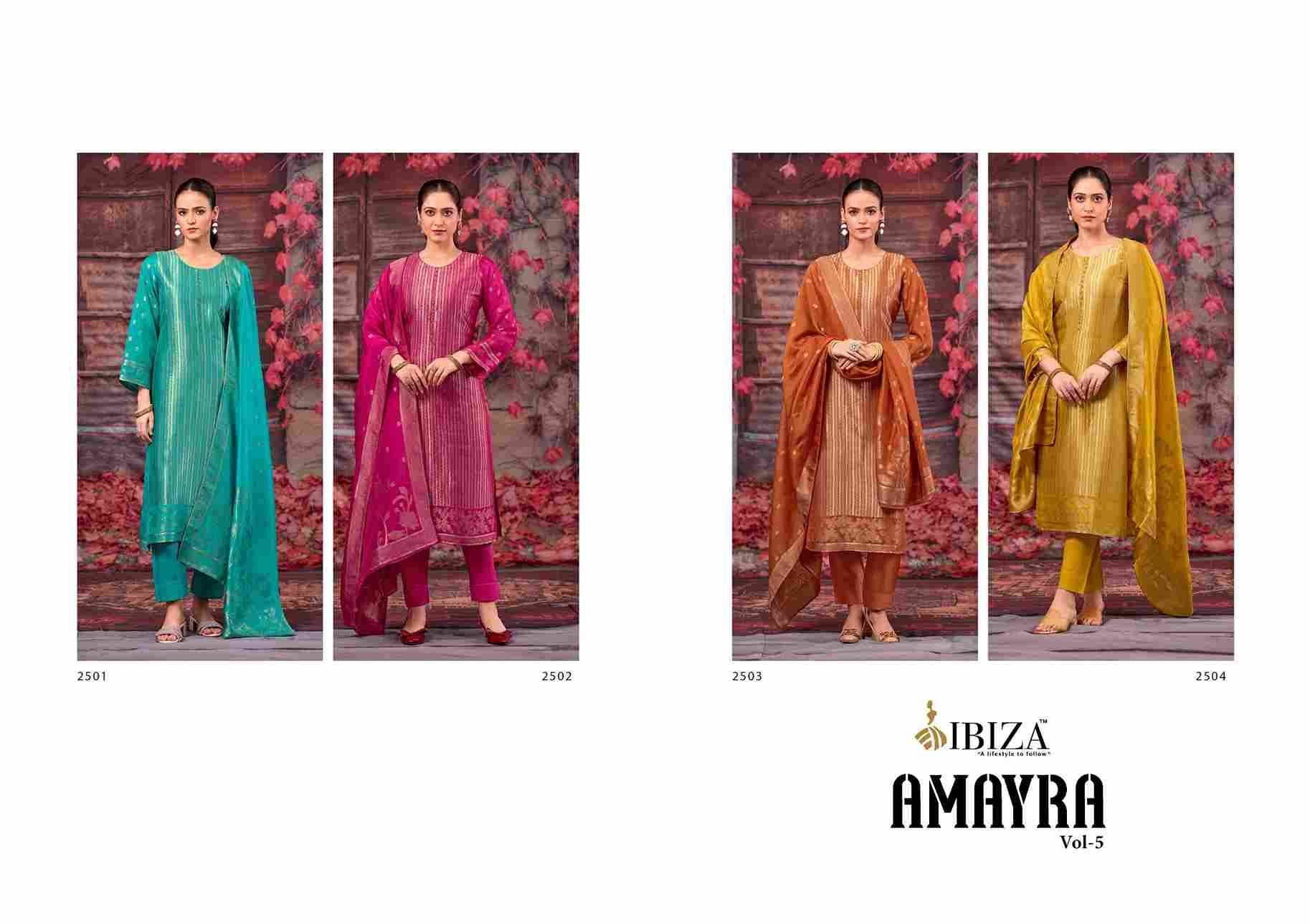 Amayra Vol-5 By Ibiza 2501 To 2504 Series Beautiful Festive Suits Colorful Stylish Fancy Casual Wear & Ethnic Wear Bangalori Silk Jacquard Dresses At Wholesale Price