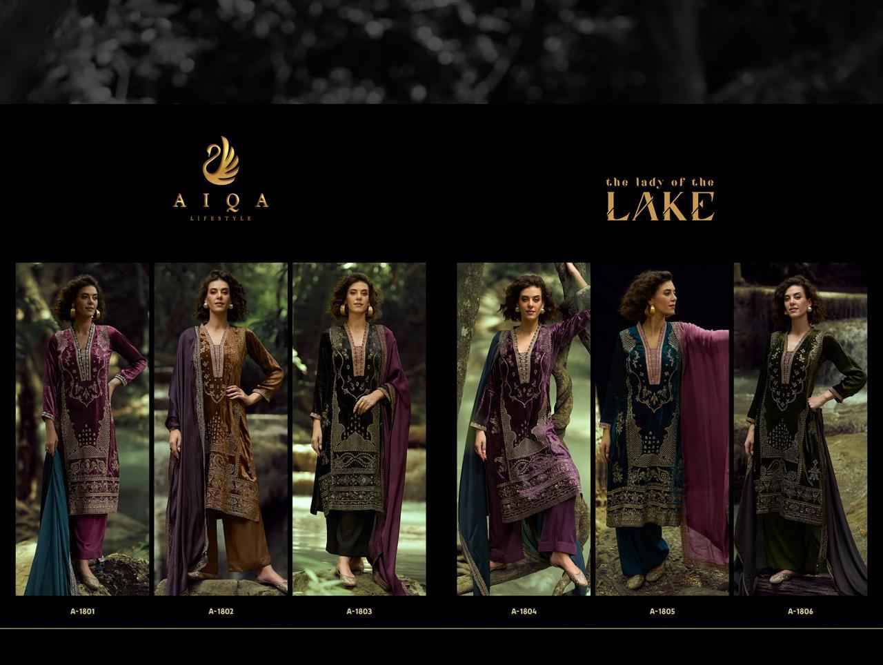 Lake By Aiqa 1801 To 1806 Series Beautiful Festive Suits Colorful Stylish Fancy Casual Wear & Ethnic Wear Pure Viscose Velvet Dresses At Wholesale Price