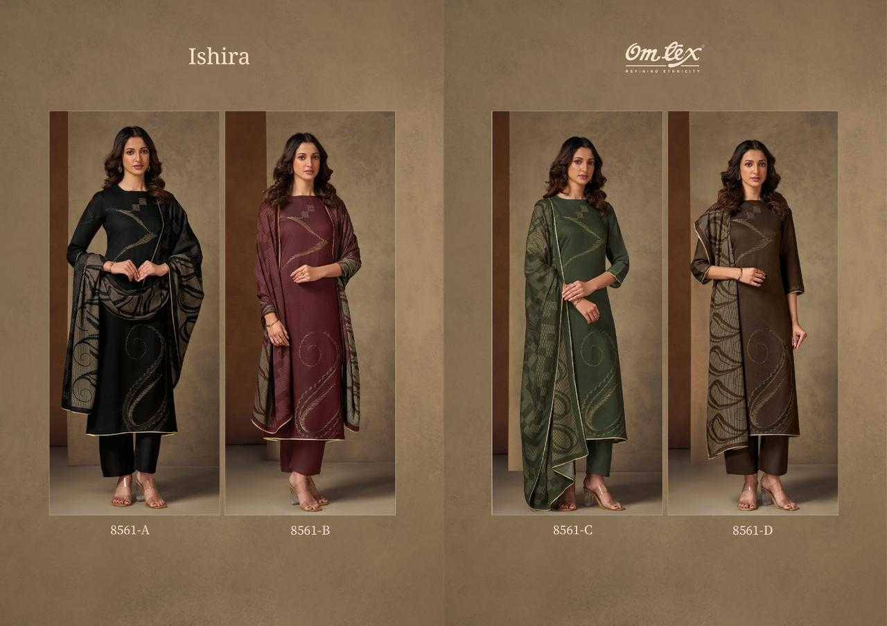 Ishira By Om Tex 8561-A To 8561-D Series Beautiful Festive Suits Colorful Stylish Fancy Casual Wear & Ethnic Wear Fancy Dresses At Wholesale Price