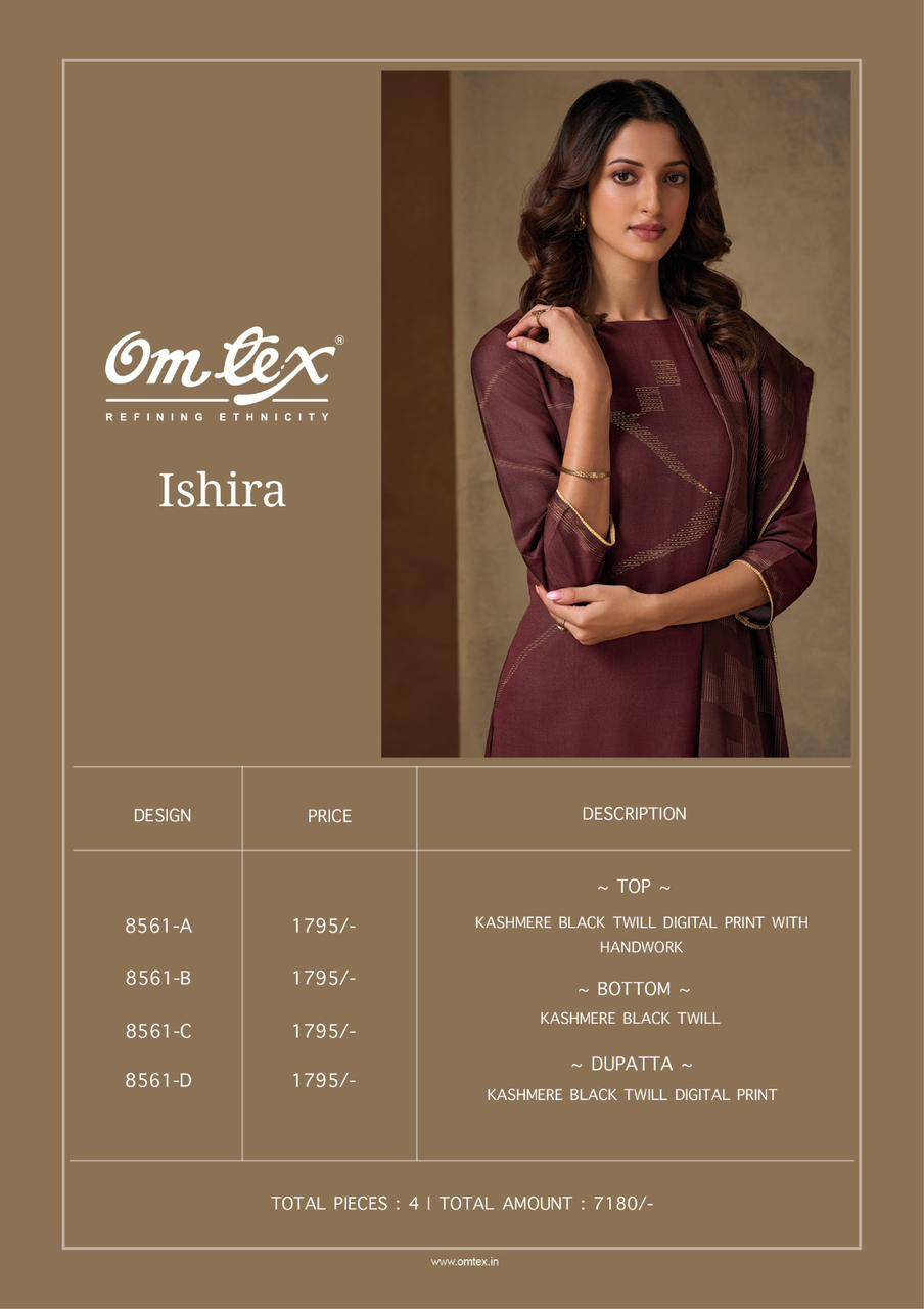 Ishira By Om Tex 8561-A To 8561-D Series Beautiful Festive Suits Colorful Stylish Fancy Casual Wear & Ethnic Wear Fancy Dresses At Wholesale Price