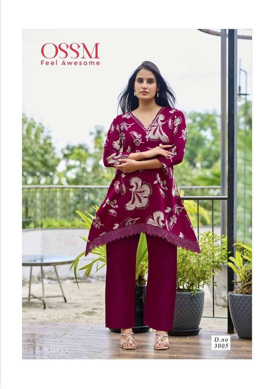 Lifestyle Vol-3 By Ossm 3001 To 3006 Series Designer Stylish Fancy Colorful Beautiful Party Wear & Ethnic Wear Collection Vetican Silk Co-Ord At Wholesale Price