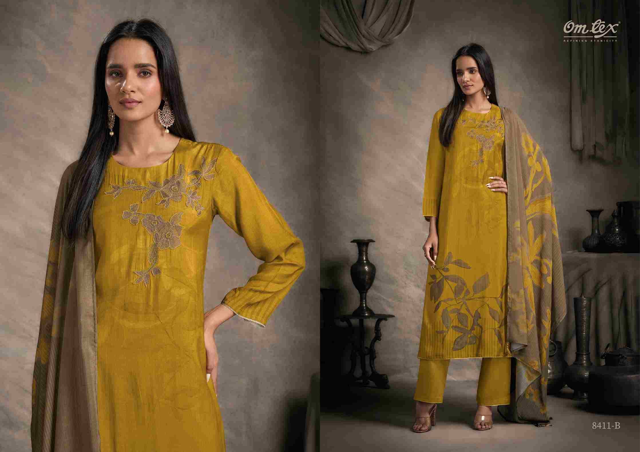Jamira By Om Tex 8411-A To 8411-C Series Beautiful Festive Suits Colorful Stylish Fancy Casual Wear & Ethnic Wear Pakiza Silk Dresses At Wholesale Price