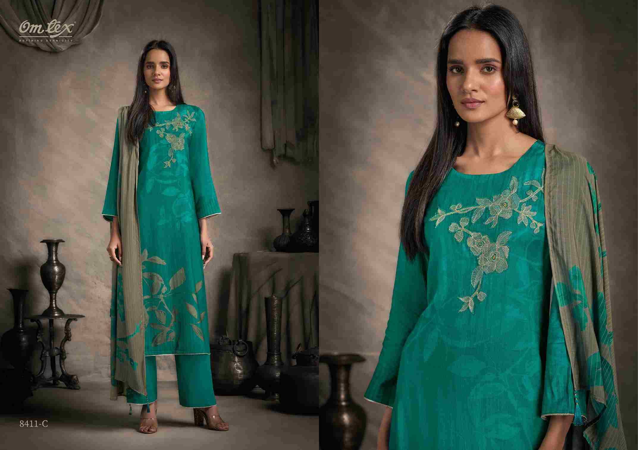 Jamira By Om Tex 8411-A To 8411-C Series Beautiful Festive Suits Colorful Stylish Fancy Casual Wear & Ethnic Wear Pakiza Silk Dresses At Wholesale Price