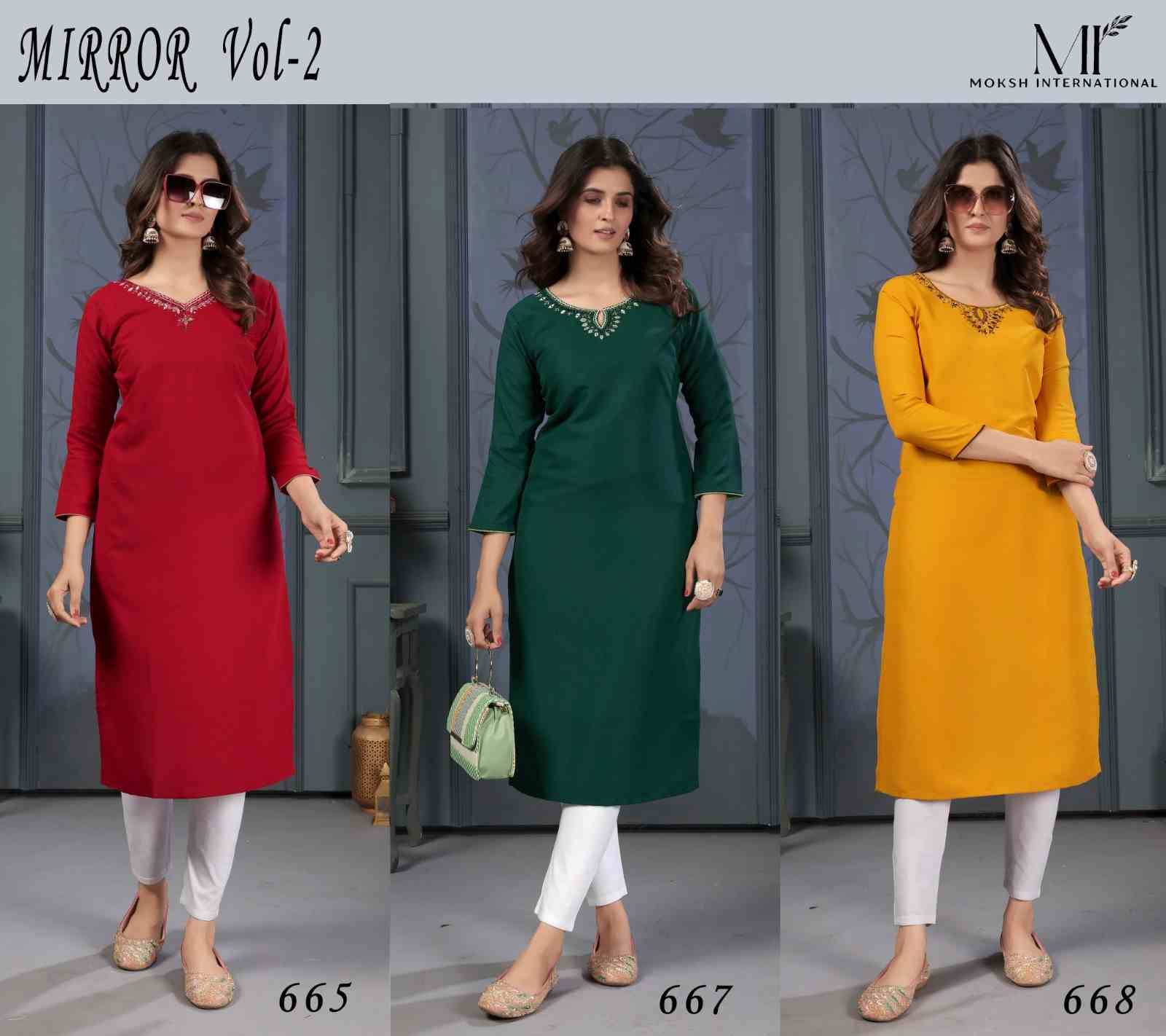Mirror Vol-2 By Moksh International Designer Stylish Fancy Colorful Beautiful Party Wear & Ethnic Wear Collection Cotton Print Kurtis At Wholesale Price