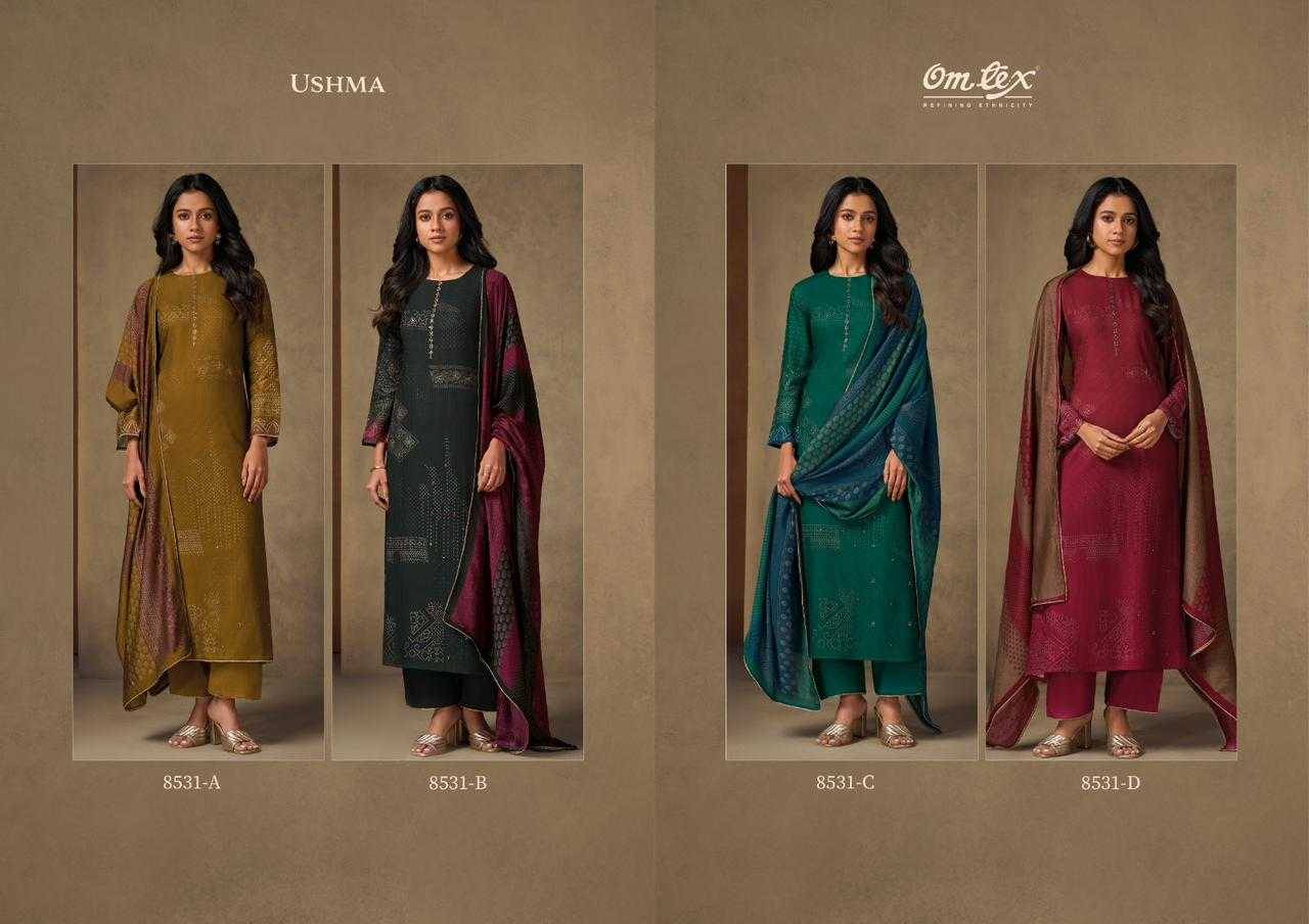 Ushma By Om Tex 8531-A To 8531-D Series Beautiful Festive Suits Colorful Stylish Fancy Casual Wear & Ethnic Wear Pure Pashmina Dresses At Wholesale Price