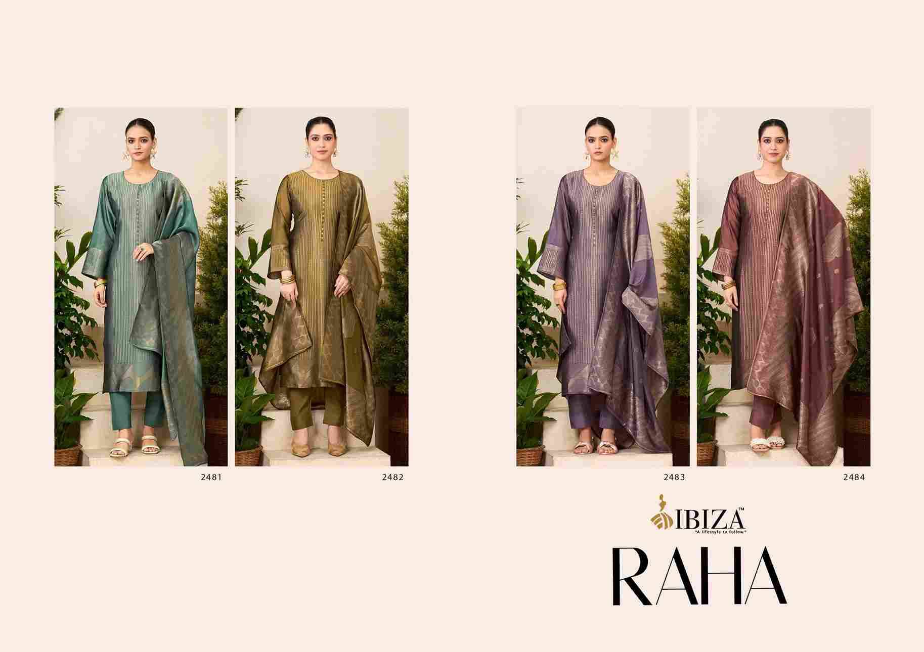 Raha By Ibiza 2481 To 2484 Series Beautiful Festive Suits Colorful Stylish Fancy Casual Wear & Ethnic Wear Pure Bangalori Silk Jacquard Dresses At Wholesale Price