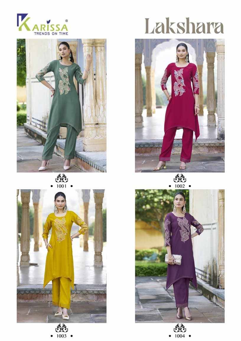 Lakshara By Karissa 1001 To 1004 Series Designer Stylish Fancy Colorful Beautiful Party Wear & Ethnic Wear Collection Soft Viscose Co-Ord At Wholesale Price