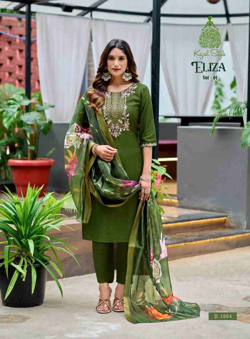 Eliza Vol-1 By Kajal Style 1001 To 1008 Series Beautiful Stylish Festive Suits Fancy Colorful Casual Wear & Ethnic Wear & Ready To Wear Vertican Dresses At Wholesale Price