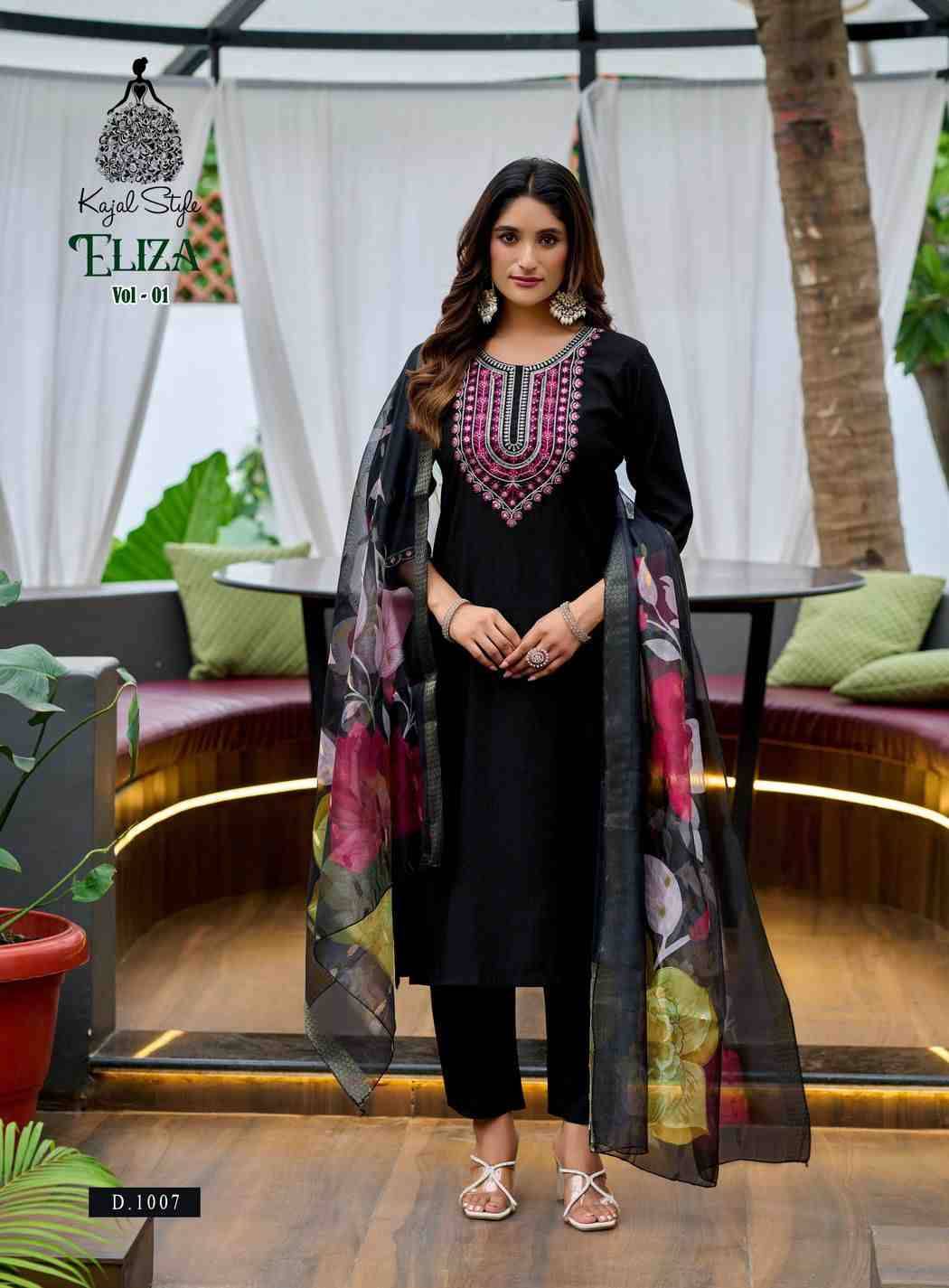 Eliza Vol-1 By Kajal Style 1001 To 1008 Series Beautiful Stylish Festive Suits Fancy Colorful Casual Wear & Ethnic Wear & Ready To Wear Vertican Dresses At Wholesale Price