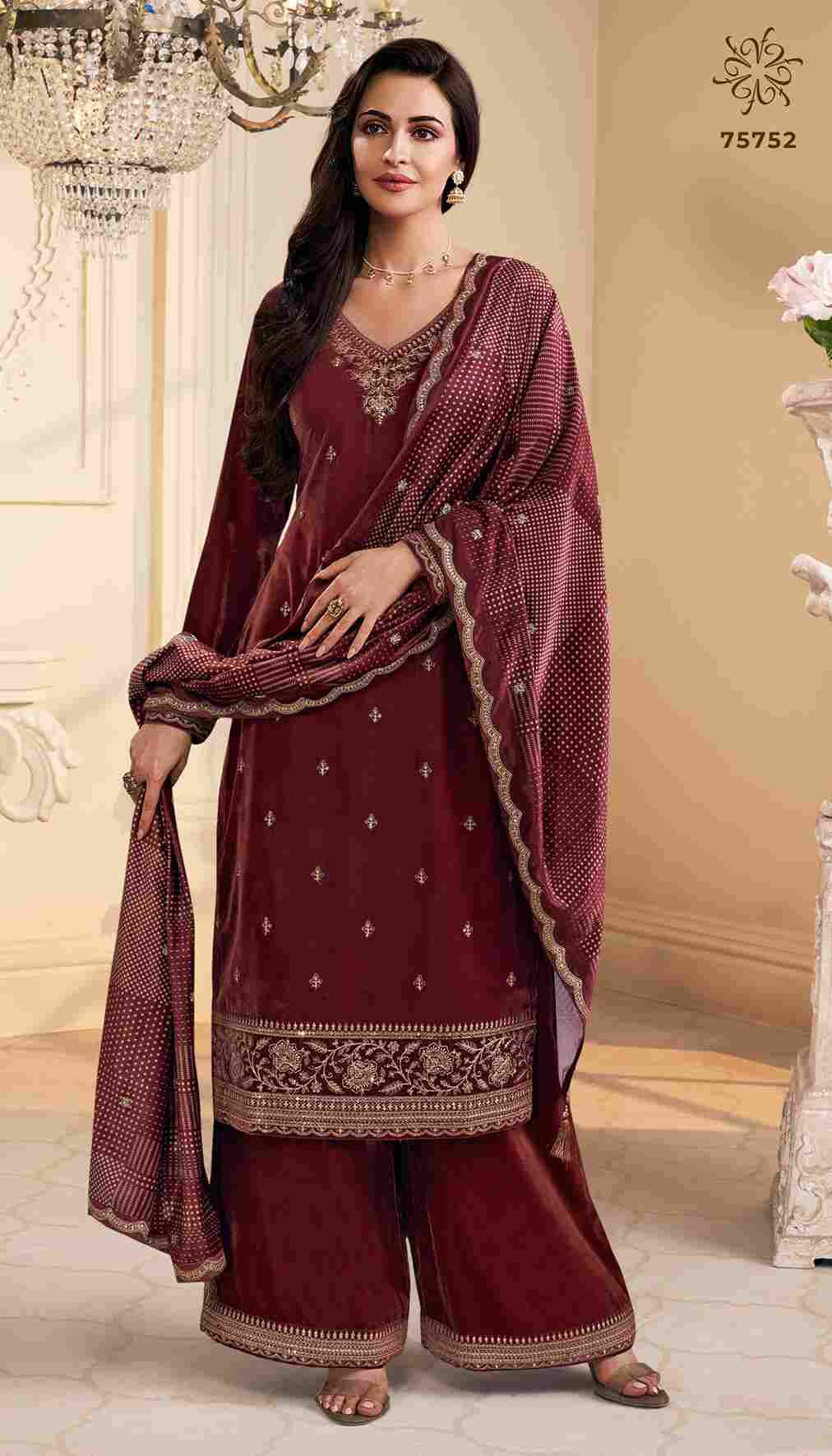 Suri By Kuleesh 75751 To 75755 Series Designer Festive Suits Collection Beautiful Stylish Fancy Colorful Party Wear & Occasional Wear Velvet Dresses At Wholesale Price