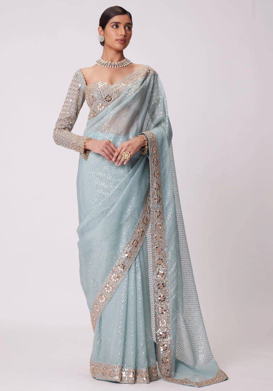 Vs-Shivangi By Fashid Wholesale Indian Traditional Wear Collection Beautiful Stylish Fancy Colorful Party Wear & Occasional Wear Faux Georgette Sarees At Wholesale Price